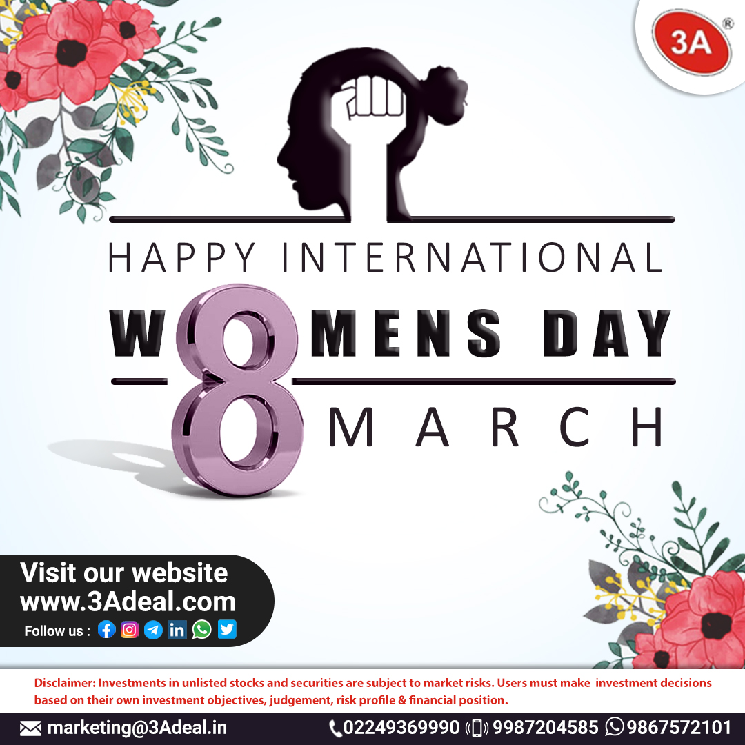 3a_deal's tweet photo. Cheers to each and every woman who never stopped trying one more time. You are the symbol of hard work and endurance. #HappyWomensDay ..!!!
We deal in #UnlistedShares & Securities. #BuyUnlistedShares Online.
For Quick Booking :https://t.co/lsQkkxKkC4
#happywomensday2022 #3adeal https://t.co/ONUHLNhkPH