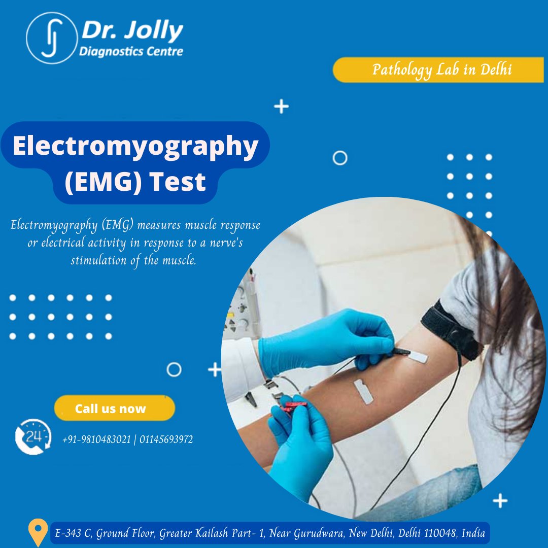 diagnostics_dr's tweet image. Dr Jolly Diagnostic Centre - Electromyography (EMG) is a diagnostic test that measures how the muscles and nerves work.
bit.ly/3vP9FA2
Call Now: - +91-9810483021 | 01145693972
#EMGtest #EEG #NCV #drjollylabs #ECGtest #emgpickups #emgpickups #electroencephalogram #Medical