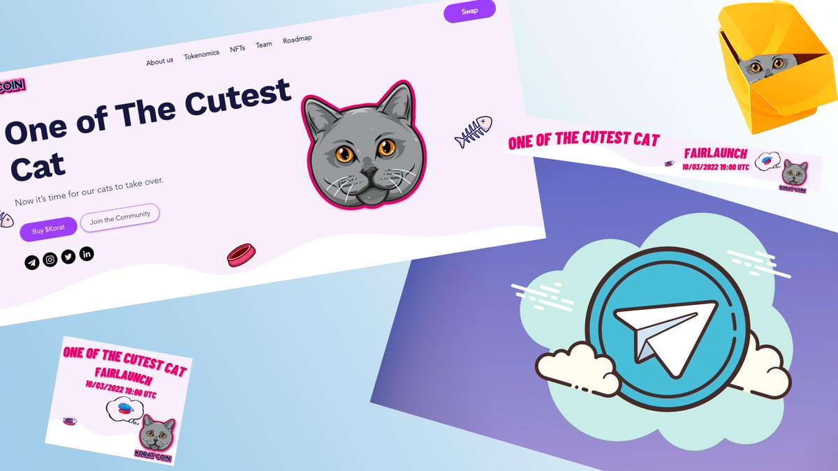 Website live 🌐
Telegram group live ✔
Marketing banners scheduled 📆

linktr.ee/korat_coin

Launch March 10th at 19:00 UTC 🚀🚀🚀

#BSC #BinanceSmartChain #BNB #NFTCommunity #NFT #bscgems #NextLevel