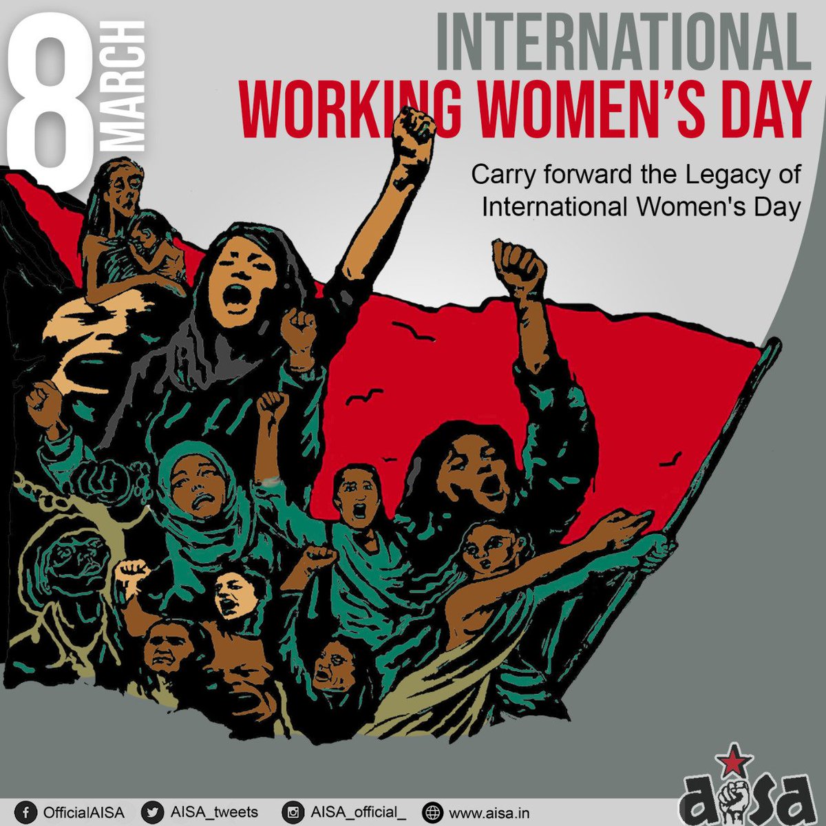 Saluting the revolutionary legacy of #internationalwomensday2021! 

● Stop pushing women out of education in the name of Hijab!

● No Communal politics over women's choices!

● Stop Exploiting women workers! Recognise working class rights of women - ASHA, ANGANBARI, RASOIYA!