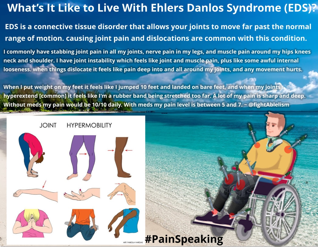 Pain_Speaking's tweet photo. What it's like to live with #EhlersDanlosSyndrome?
@FightAbleism
shared his experience with EDS #hypermobility
It's time for #HealthEquity #SeeOurPain #PainSpeaking #DisabilityTwitter https://t.co/cjPoq7axi7