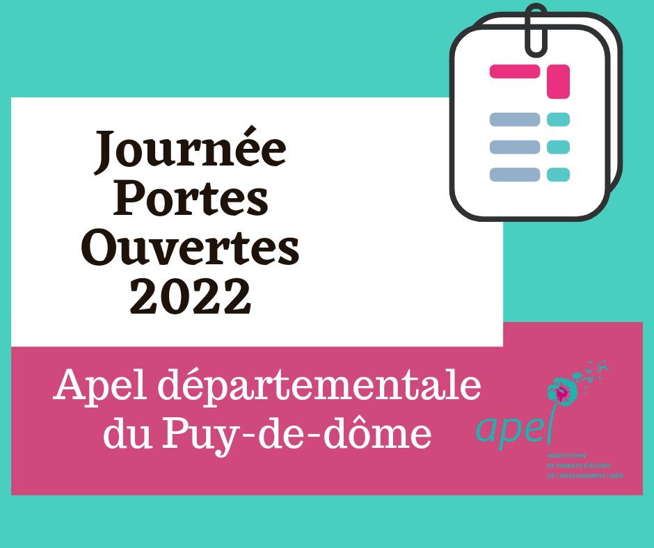 APELpuydedome's tweet photo. Permanence #Apel63 pour venir récupérer des documents, affiches et banderoles pour vos portes ouvertes. ➡️mercredi 09 mars de 10h à 16h, bureau 323, CDP @ClermontFd ☎️07.68.33.44.58
@Apelnationale @acclermont https://t.co/6fdLaL0FcT