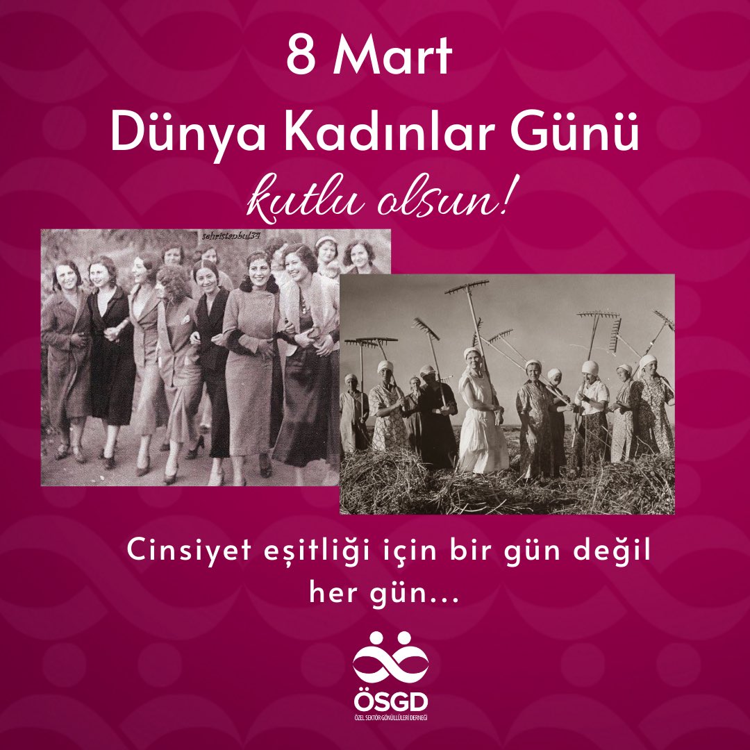 Cinsiyet eşitliği için bir gün değil her gün…

8 Mart Dünya Kadınlar Günü Kutlu Olsun❗💪

Üyelerimizden gelen toplumsal cinsiyet eşitliği alanındaki örnek uygulamaları, sizler için Dünya Kadınlar Günü Özel Bülteni’nde topladık.
osgd.org/yayinlar/e-bul…

#osgd #8mart