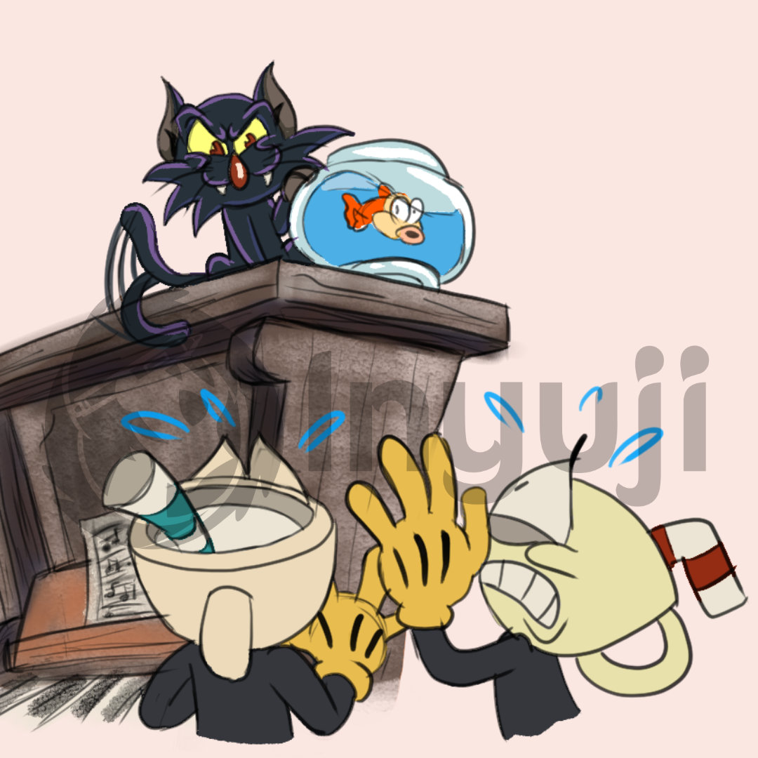 inyujidraws's tweet photo. closeups of the #devilkitty sketches I worked on during stream. sometimes stream at https://t.co/TJdmQr4zSJ #cupheadshow #cupheaddevil #cupheadandmugman https://t.co/xuVAO5Zr7l