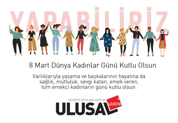 ulusallojistik's tweet photo. 8 Mart Dünya Emekçi Kadınlar Gününüz Kutlu Olsun. #8Mart #EmekçiKadınlarGünü #ulusallojistik #8MartDünyaKadınlarGünü https://t.co/PZcmT26z7V