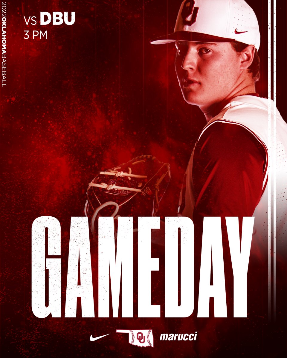 OU_Baseball's tweet photo. 𝐆𝐚𝐦𝐞 𝐃𝐚𝐲

🆚 Dallas Baptist
🕒 3 p.m.
🏟 L. Dale Mitchell Park
🎟 https://t.co/5H7BZztxHt
💻 https://t.co/Vp4fEOcqg8
📻 Sportstalk1400 | https://t.co/czsKP6l8AB
📊 https://t.co/82bnJGBLK3

#Sooners | #COMPETE https://t.co/2QVSHqEmQJ