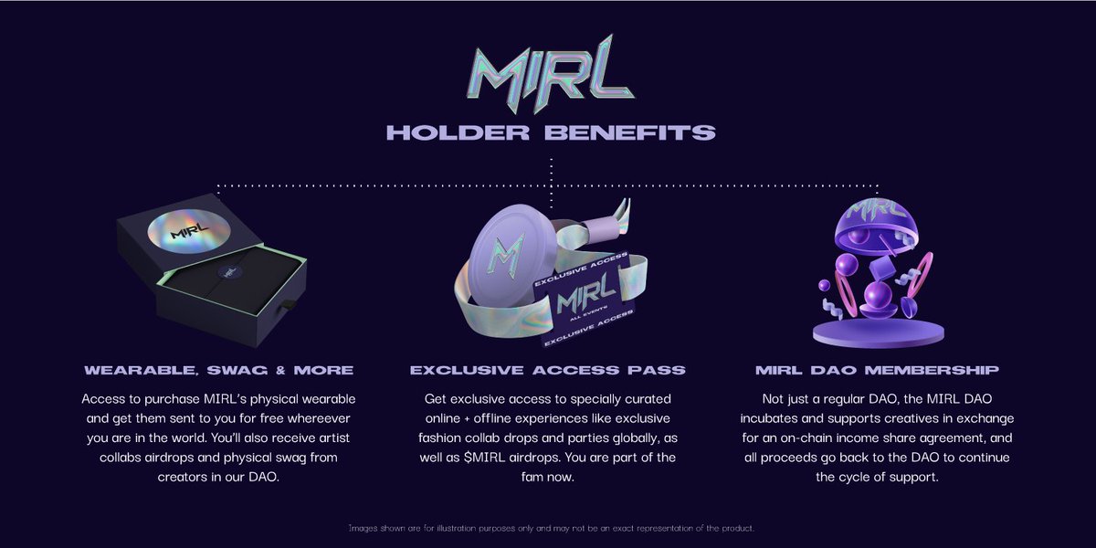 mirlnft's tweet photo. Why own MIRL? 

Deep dive into holder benefits 👇

https://t.co/9kTwB6R8Uv

P/S WL IS NOW CLOSED 🥳🥳🥳 https://t.co/oovMfoq4w5