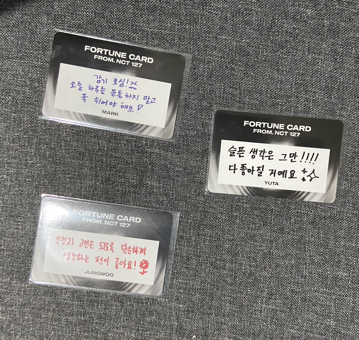 memwpjsx's tweet photo. การ์ดขูด fortune ฟอร์จูน

มาร์ค A โดยอง B แทอิล C ยูตะ C จองอู A

ใบละ 30 บาท ค่าส่ง 25
ซื้อ 3 ใบ 100 รวมส่ง

#ตลาดนัดnct #ตลาดนัดnct127 https://t.co/AXTfAg1DZG