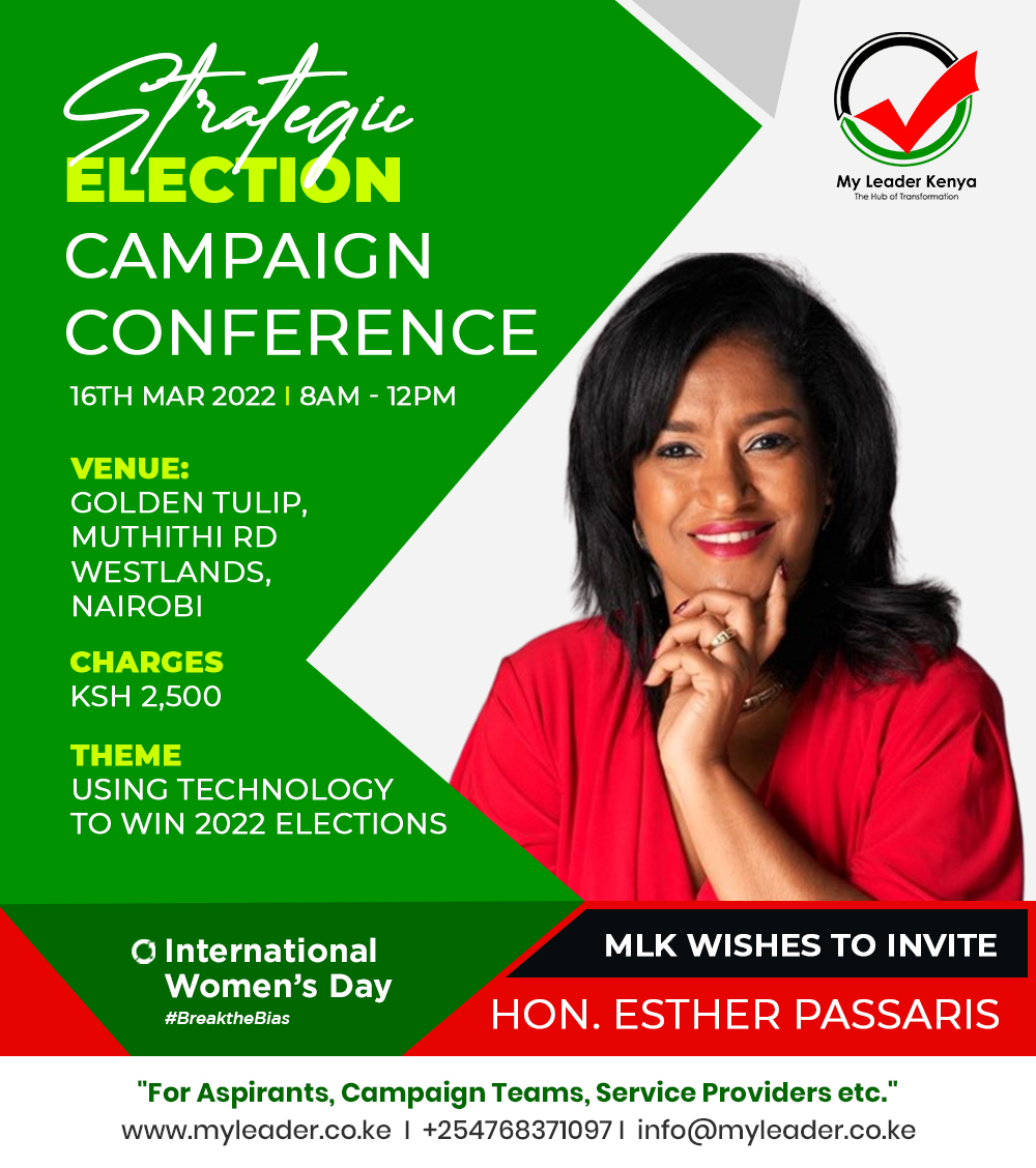 MyLeaderMLK's tweet photo. HAPPY INTERNATIONAL WOMEN'S DAY to All WOMEN ASPIRANTS #IWD2022 | #BreakTheBias | #IWD22 | #WomensDay | #InternationalWomensDay2022

My Leader Kenya (MLK) Invites You to 2022 Aspirants Campaign Conference next week - https://t.co/L7I6zdNbfr 

Wamama Hoyee...
@AzimioUmoja https://t.co/d7nTgHbOYz