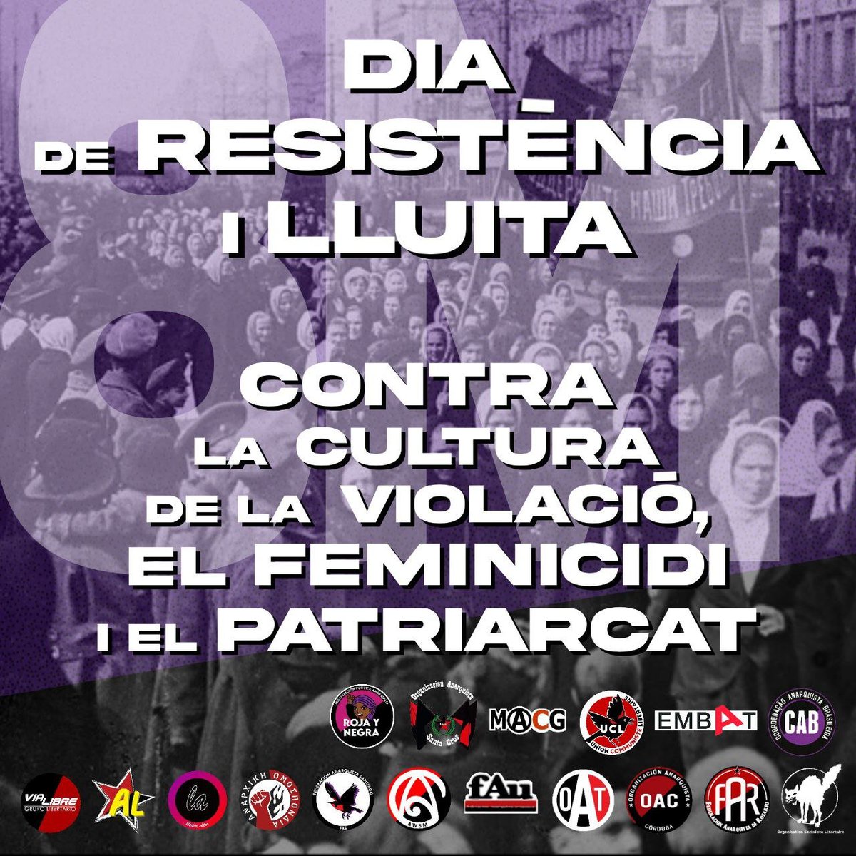 #8M2022 / El vell món oprimeix les dones i les dissidències. La nostra força el destruirà /

🟣Manifest Internacional contra la cultura de la violació, el feminicidi i el patriacat 

[embat.info/el-vell-mon-op…]