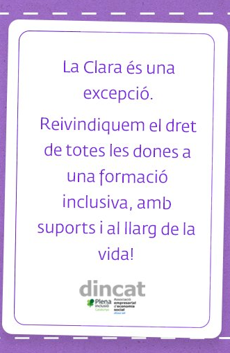 associacioAlba's tweet photo. 🟣Avui #DonaLaCaraXLaigualtat i per totes aquelles dones que estan lluitant per fer-se un lloc en aquesta societat com la Clara i la Vero de la nostra entitat. Visibilitzem els seus èxits i fem que siguin més dones les que hi puguin accedir. ➡️ Manifest https://t.co/6eyMH5LcfZ https://t.co/1EbjvgkFOC