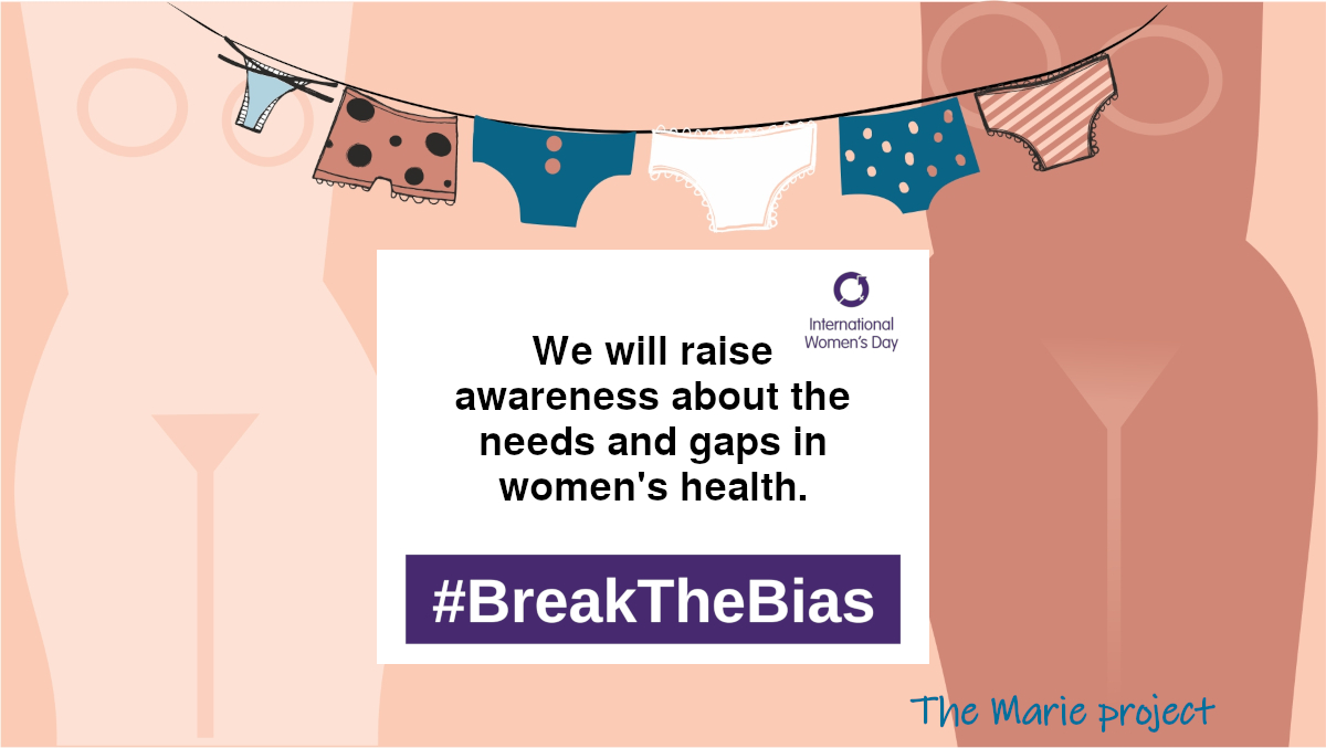 On #IWD2022 and beyond, #TheMarieProject wants to contribute to #BreakTheBias by raising awareness about the needs and gaps in women’s health. 🧵 (1/N) 👇