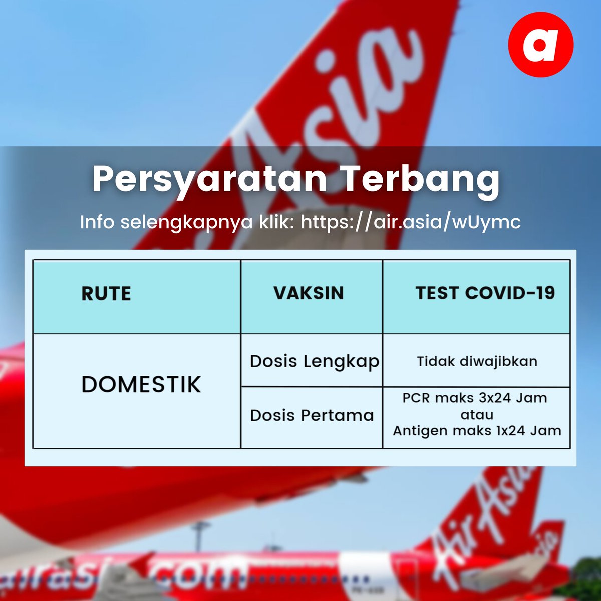 airasia_indo's tweet photo. Akhirnya, kabar baik buat kita semua! 😍🎉 Semoga dengan adanya kebijakan terbaru ini, industri pariwisata bisa kembali pulih ya! ❤ Yuk, tetap taat prokes supaya kondisi semakin membaik.

Info selengkapnya, klik https://t.co/7x1FnFaFTF atau Highlight Story "SyaratTerbang" ya! https://t.co/pcPLtqdLN4