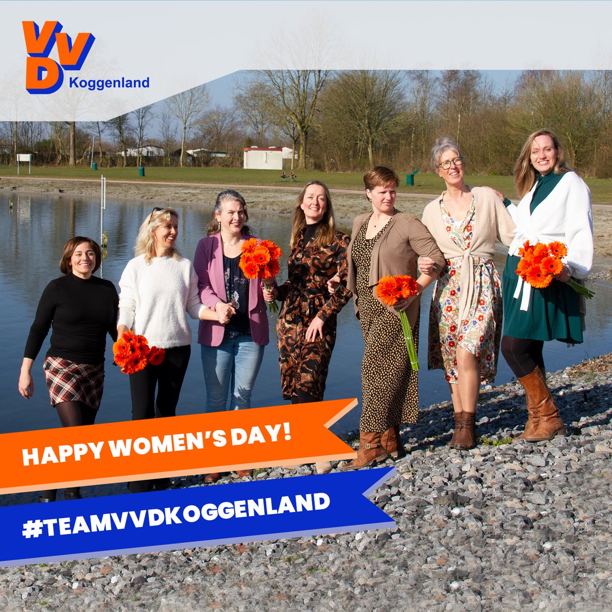 Ursemmerplas moet weer zwemwater worden! De vrouwen van lijst 1 VVD Koggenland komen in actie. 

Vlnr: Richelle Baltus (plek 4), Astrid Dol (plek 21), Yvonne Feld (plek 13), Rosalien van Dolder (plek 1), Karin Davidse (plek 17), Tinda Kuijper (plek 7), Bo Weijers (plek 18).