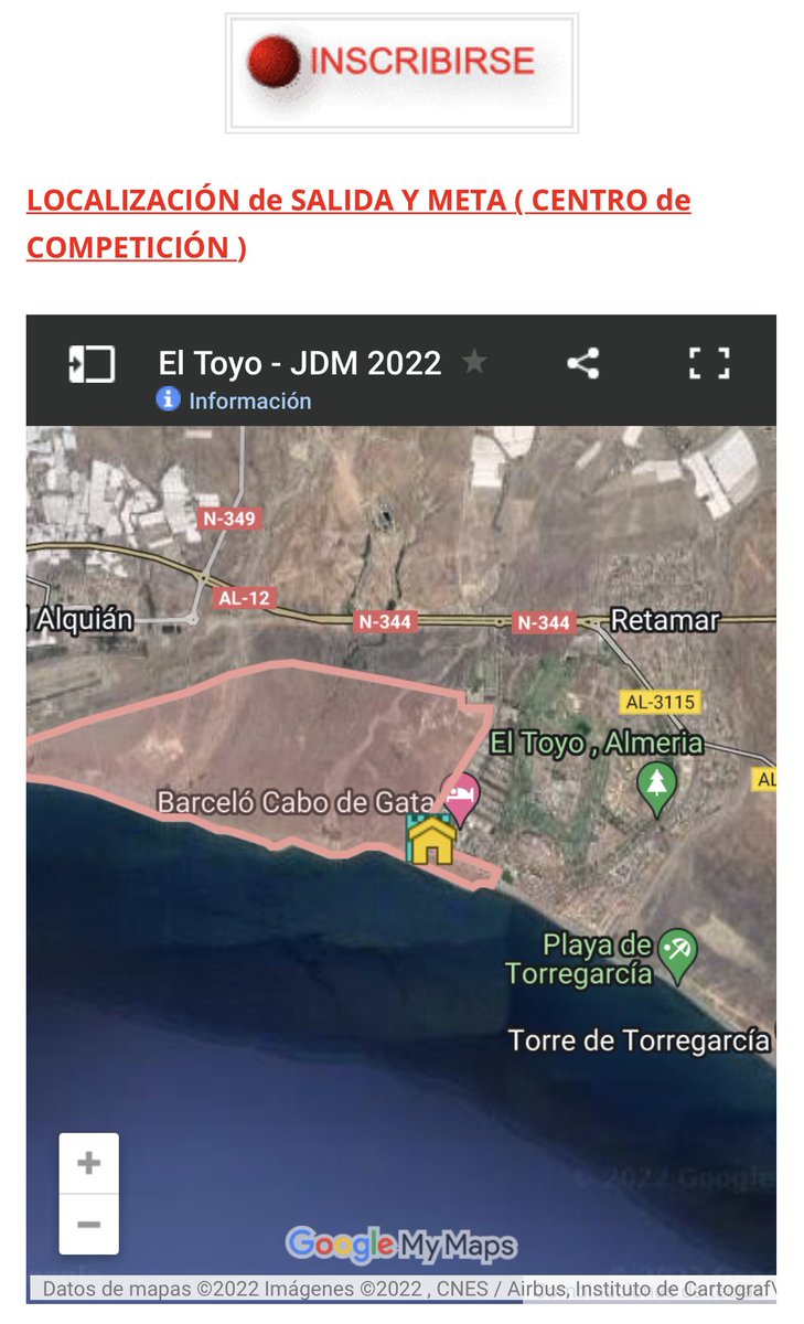 🚧 Abrimos inscripciones para la segunda carrera de los Juegos Deportivos Municipales, 2ª Jornada, 26.03.2022 en el mapa a pie de costa de  El Toyo. <a href="/PMDAlmeria/">PMD Almería</a> 

🗺 Trazador: J.M. Crespo 🇪🇸 🌎 
ℹ️ En nuestra web: clubsurco.es/?page_id=2373