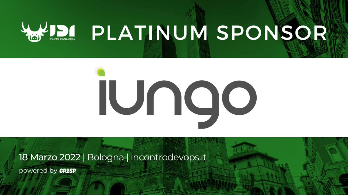 Grazie al nostro platinum sponsor <a href="/iungo/">IUNGO</a> 💚

IUNGO, leader nell’ottimizzazione della Supply Chain grazie al suo sofware proprietario.

Ti aspetta a Bologna per #IDI2022 il 18 marzo
🎫incontrodevops.it

#DevOps #IncontroDevOpsItalia