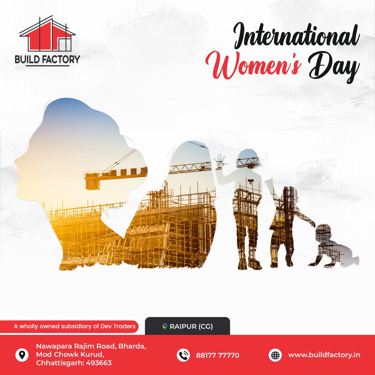 buildfactoryin's tweet photo. Like a strong foundation develops a durable building, a strong woman develops an improved society. A physically and mentally strong woman is the biggest gift our community can hope for. Build Factory wishes a very Happy International Women's Day.
#internationalwomensday #women https://t.co/UP1C65JHdo