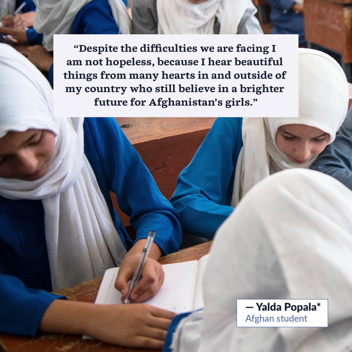 MalalaFund's tweet photo. Despite the risks, Afghan women and girls continue to use their voice to fight for their rights — to learn, to work, to choose a future for themselves. On #InternationalWomensDay, we’re highlighting their experiences, hopes and calls to action ➡️ https://t.co/cFaTZqKFhp https://t.co/f2qsTLoh6r