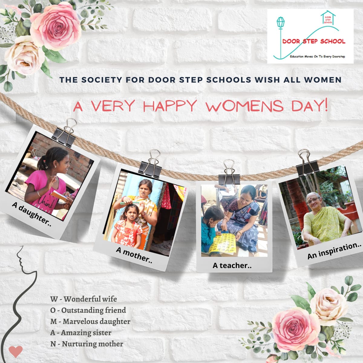 PuneDSS's tweet photo. Wishing you all a very Happy International Women's Day! Here's to every woman who has a dream and the courage to pursue it despite the hurdles in her way.#Womensday #internationalwomensday #womanhood #woman #daughter #teacher #dss #education https://t.co/vU0x0SPNk8