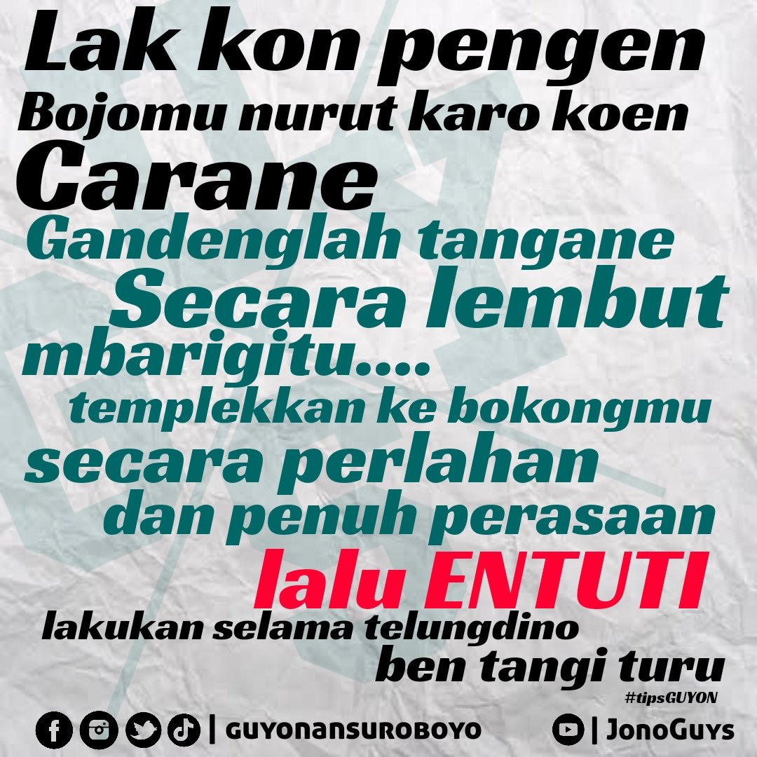 GuyonanSuroboyo's tweet photo. #TipsGuyon https://t.co/h5vBarDv4N