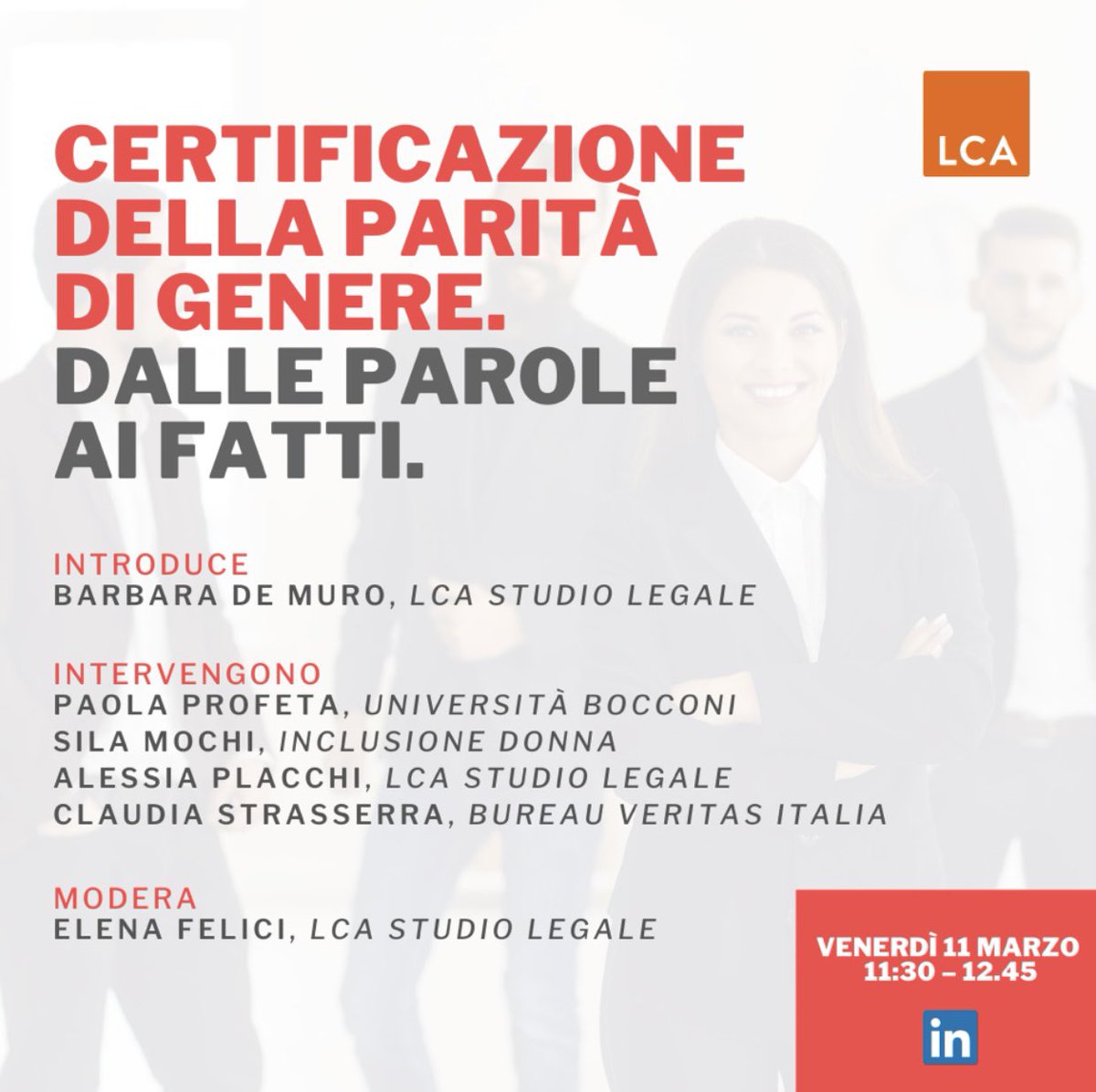 Bamaluu's tweet image. La parità di genere oggi si può certificare. Ne parliamo l’11 marzo con @Paola_Profeta #silamochi @ele_felici #alessiaplacchi #lca #donne #8Marzo