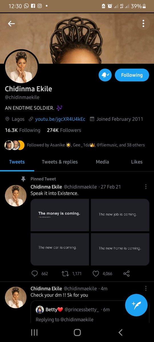 Real_gratias's tweet photo. @chidinmaekile Please ma its been on ever since I started following u ma'am. The 5k will go a long way ma'am. Thanks in anticipation God bless u ma'am https://t.co/huVZPoXJgJ