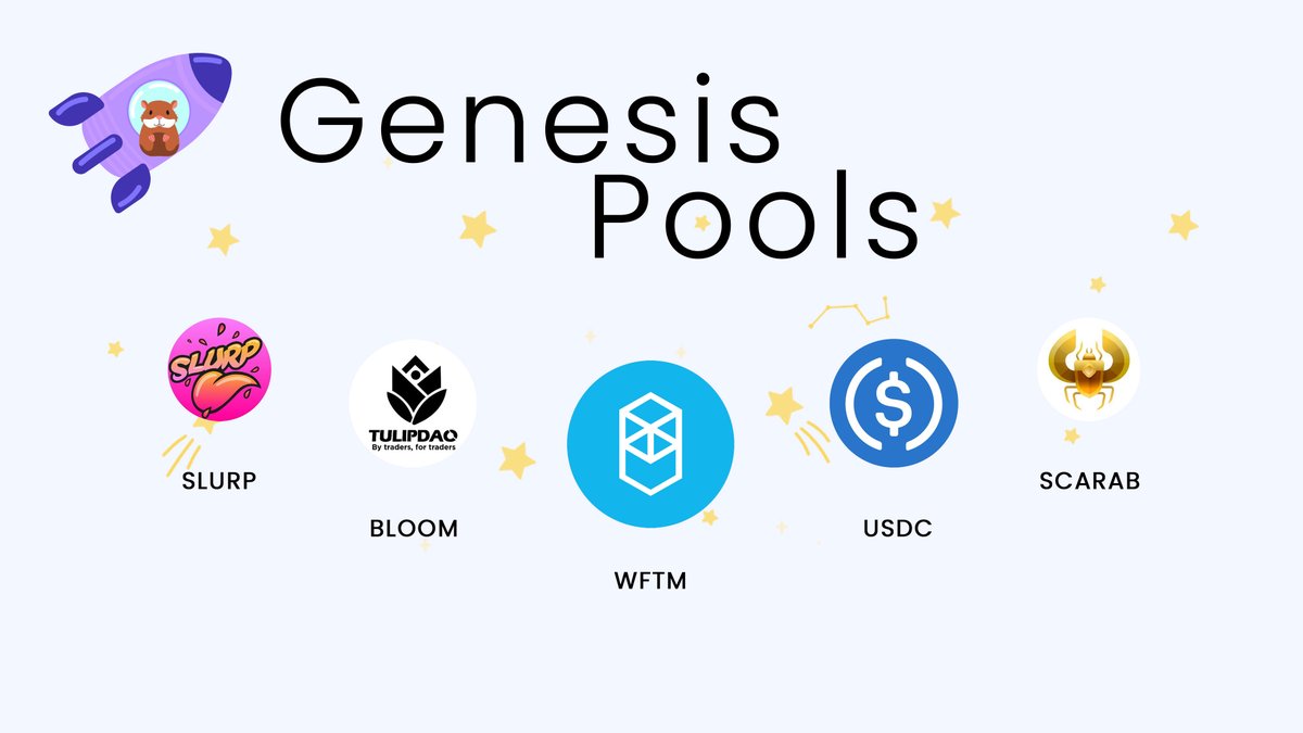 🚨 Today 19.00 UTC 

48 hours GEN pools will launch, 11000 $HAM will be distributed. Use $BLOOM, $SCARAB, $SLURP, $FTM &amp; $USDC single stakes to generate rewards

Max. 1000 FTM in value per wallet
FTM and USDC will be taxed at 1%

🐹🐹🐹