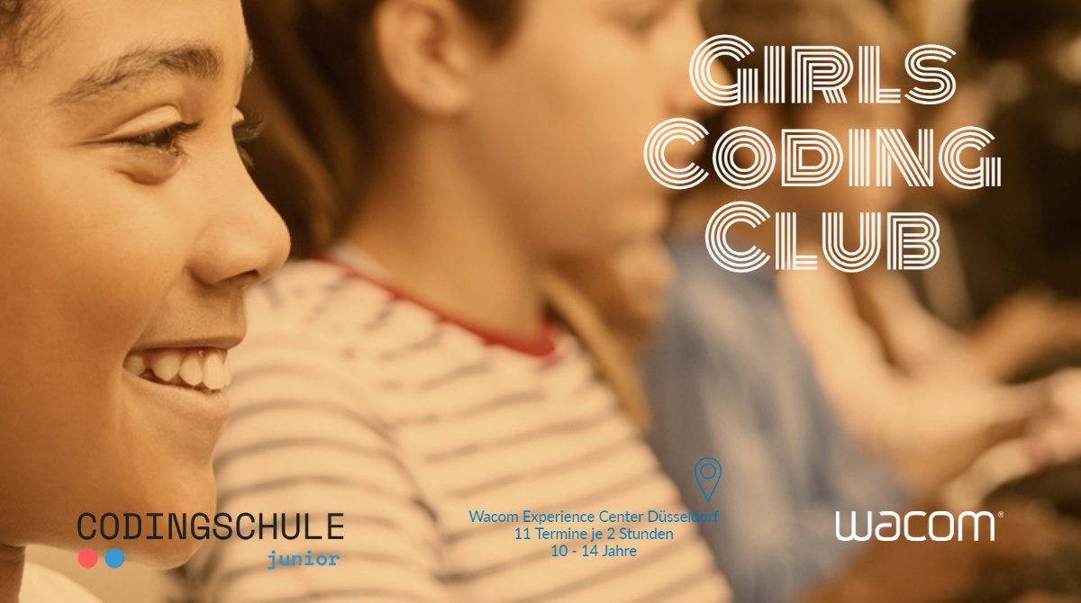 Girls aus Düsseldorf! Kommt zum Girls Coding Club!

tickets.codingschule-junior.de/girlsclubwec/