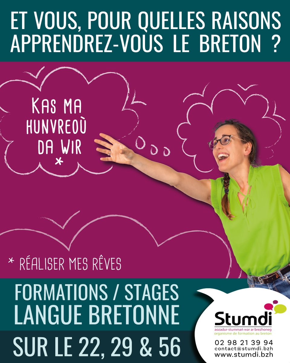 Nag a blijadur em eus tapet o tennañ poltridi ha sevel skritelloù evit @stumdi ! A-bouez 'evidon peogwir eo ar stummadur-mañ en deus lakaet kement ha ster em micher
Quel plaisir de prendre des 📷 et de réaliser les affiches pour @stumdi. Merci beaucoup pour votre confiance !