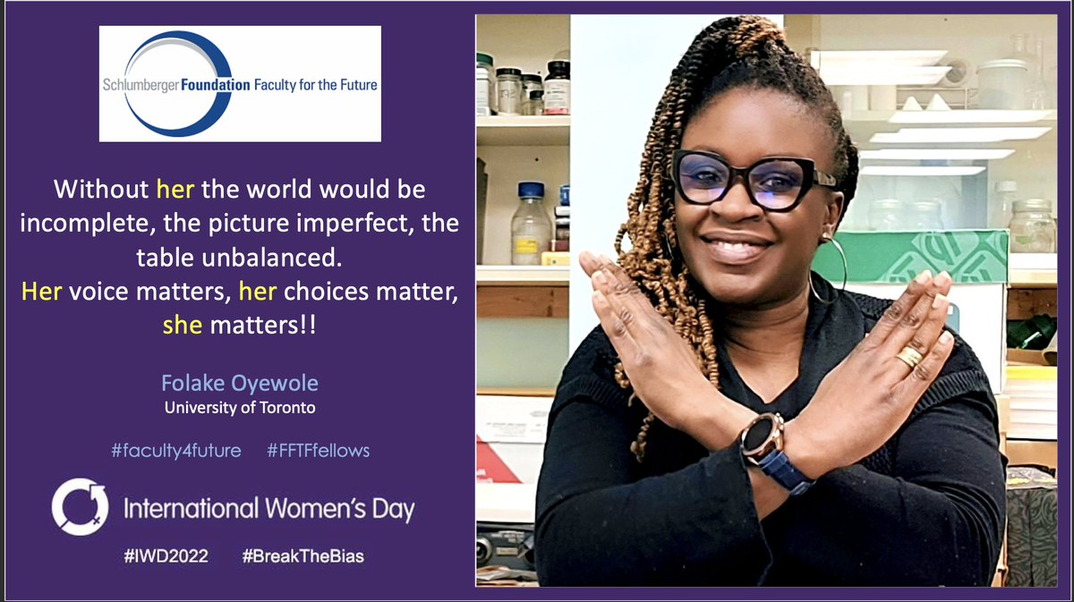 flakyOyewole's tweet photo. I celebrate every woman today, yes, you, you and you. I celebrate your beauty and strength. I celebrate your tenacity and sacrifices. Remember, you are worthy! #breakthebias2022 
#IWD2022 
#Faculty4Future 
#FFTFfellows
#UofT https://t.co/EMtCk6wxkN