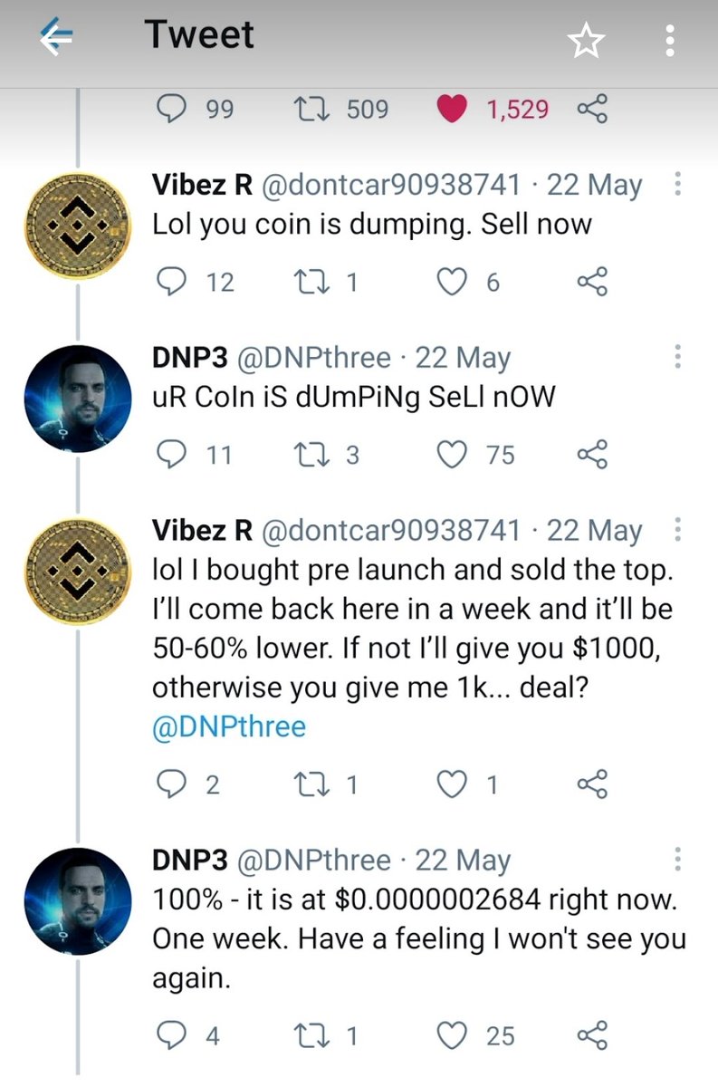 JohnTaylorFudge's tweet photo. @KingFedorah #clucoin look at how he was mocking this guy. Look at the price then. The coin was dumping https://t.co/3Wwkuv25Wj