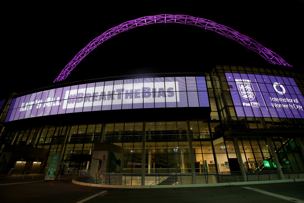 wembleystadium's tweet photo. Celebrating International Women's Day at the home of football.

#IWD2022 | #BreakTheBias https://t.co/KasM6yAd2G