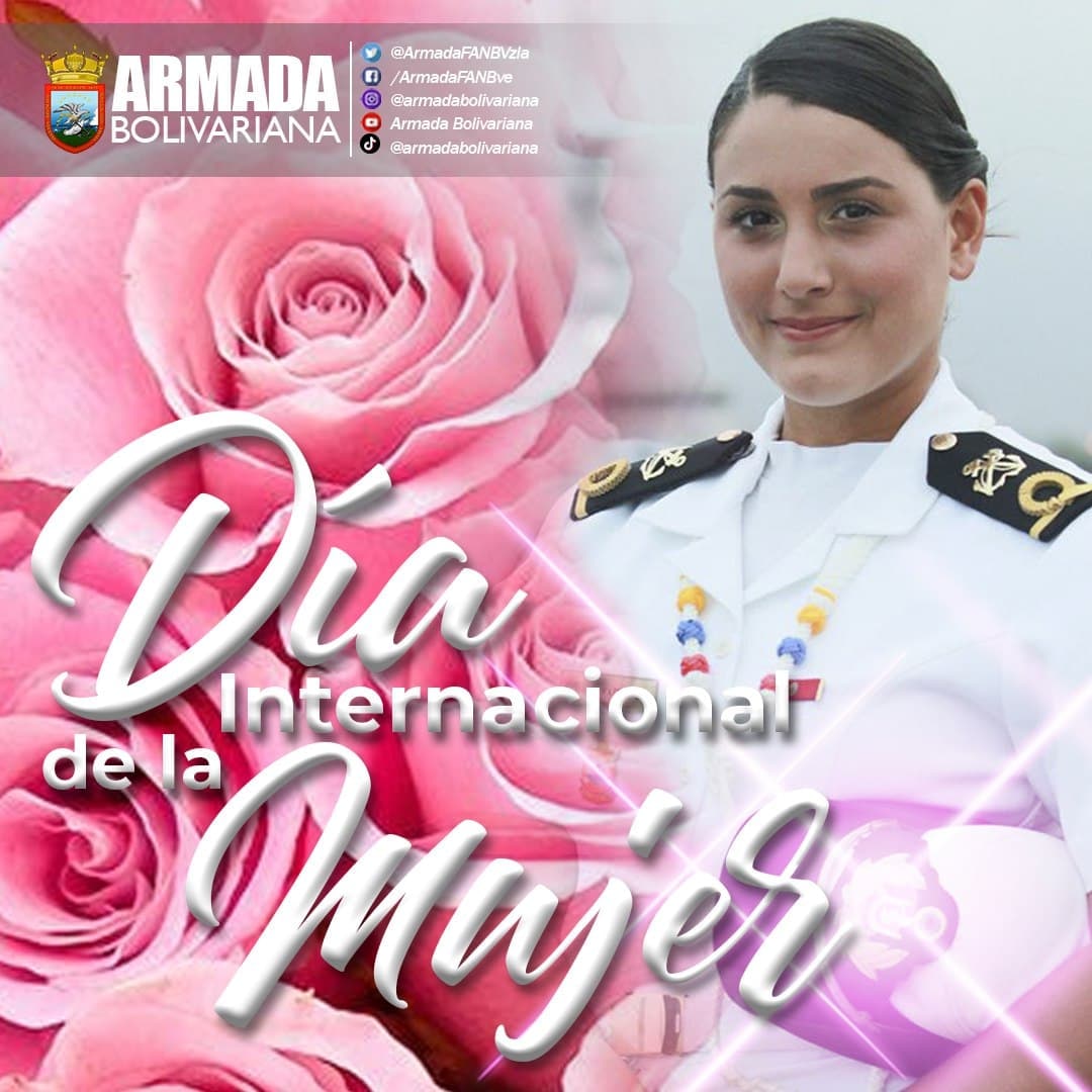 #08Mar || Desde la <a href="/ArmadaFANBVzla/">Armada_ve</a>
expresamos nuestra gratitud a las Mujeres del Mundo, a la Mujer de nuestra Gloriosa #FANB, mujeres fuertes y aguerridas que con amor siguen construyendo un mundo de respeto e igualdad.
Son ustedes la vanguardia de esta Batalla‼️
#MujerEsPatria