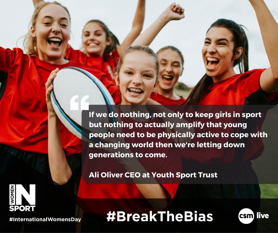 We're failing an entire generation of teenage girls. Listen to our podcast where <a href="/AliOliverYST/">Ali Oliver</a> from <a href="/YouthSportTrust/">Youth Sport Trust</a> discusses the importance of breaking this cycle and preventing teenage girls from disengaging in school sport. #BreakTheBias @CSM_Live ow.ly/2cWs50IczU5