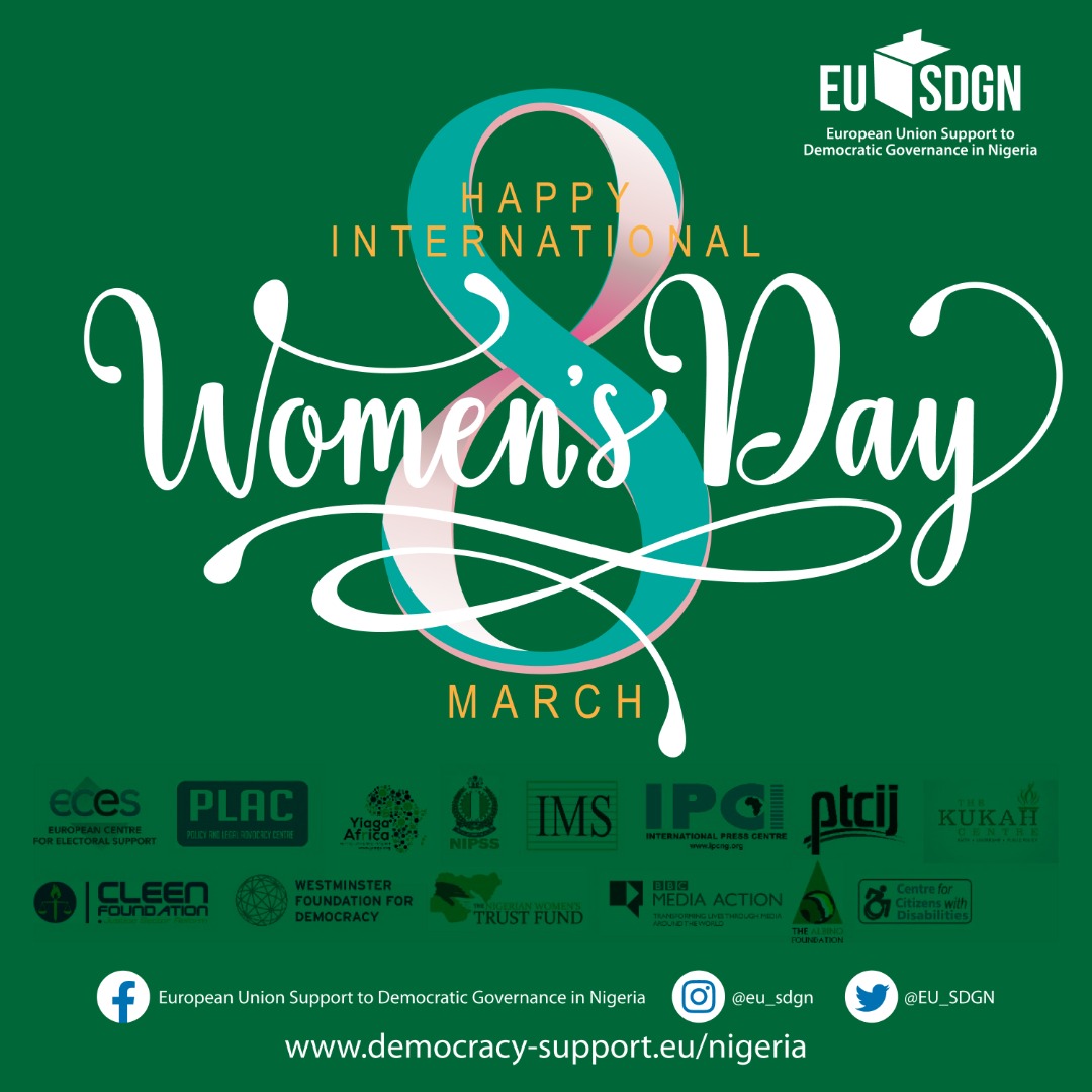EU_SDGN's tweet photo. Globally, Women constitute about half of every population.

Let us #BreaktheBias so they do not only contribute their numbers but their resourcefulness towards developing our society.

#IWD2022 #IWD #WomenSupportingWomen #WomensDay2022 #WomensDay #womenpower

#EU4DemocracyNG https://t.co/sjprK5hexS