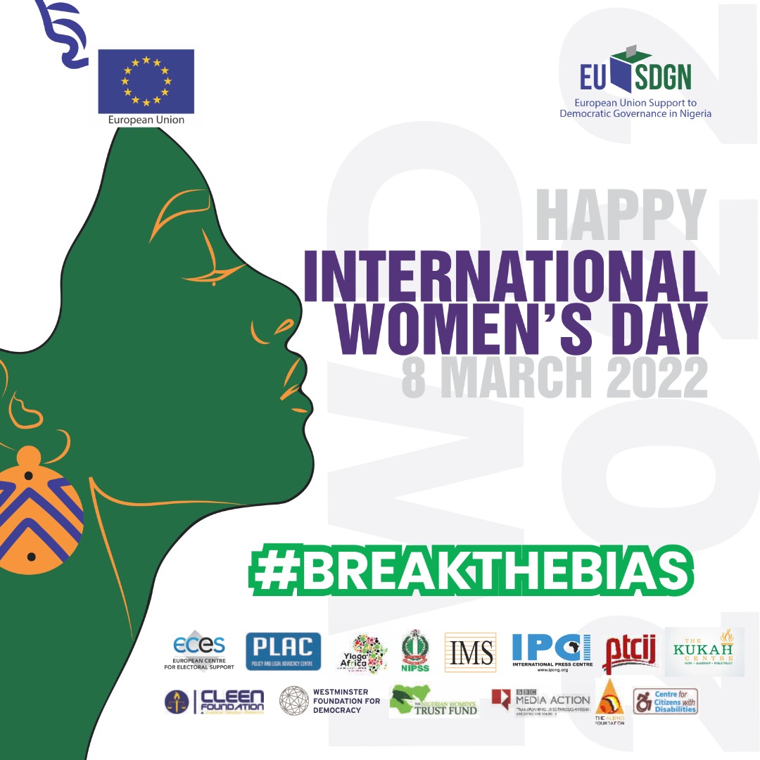 EU_SDGN's tweet photo. Join us the #EUSDGN family as we strive for "Gender equality today for a sustainable tomorrow".

#IWD2022 #IWD #InternationalWomensDay2022 #WomensDay #womenempowerment #womenpower #WomensDay2022 #WomenSupportingWomen #womenintech 

@EUinNigeria @ECESeu @PLACNG @YIAGA @NIPSS3 https://t.co/Kb0uB8JIR6
