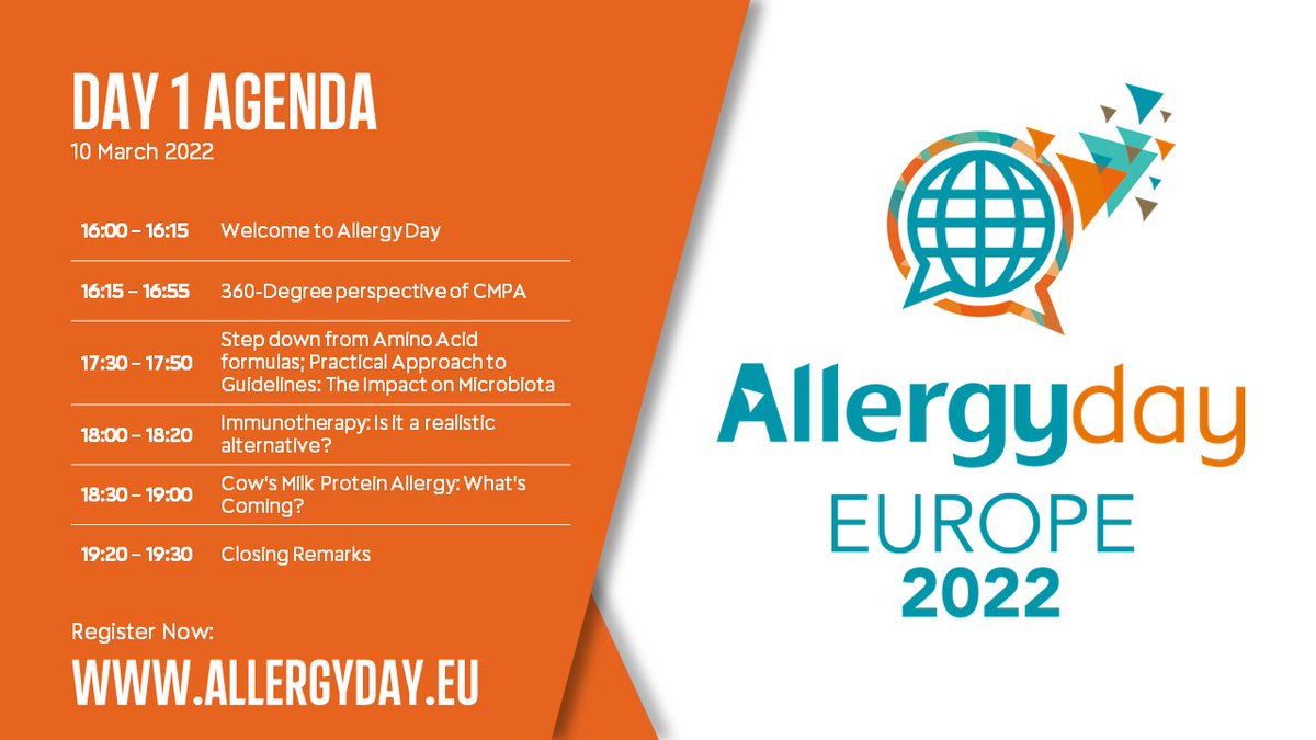 MJPNI_Global's tweet photo. Interested in a cross-talk with experts focusing on novel patient management strategies in allergy and immunity? Don’t miss Allergy Day Europe on March 10-11, 2022! Accreditation granted with 5 ECMEC®s by EACCME®. https://t.co/Ovpkrw3bLO #meded #CMPA #allergyday https://t.co/KvJGvBYgLE
