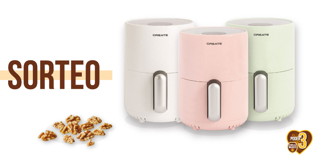 NuezCalifornia's tweet photo. ⚡ SORTEO⚡ Siente #ElPoderDel3 con las maravillosas #recetas con #nueces que vas a poder cocinar con estas freidoras de aire sin aceite 😍  👇

1⃣ Síguenos en @NuezCalifornia 
2⃣ RT
3⃣ Etiqueta a 1 amigo (las veces que quieras)
Finaliza el 15/03/22  🍀
🎁 3 ganadores https://t.co/Wn1zJRPFBD