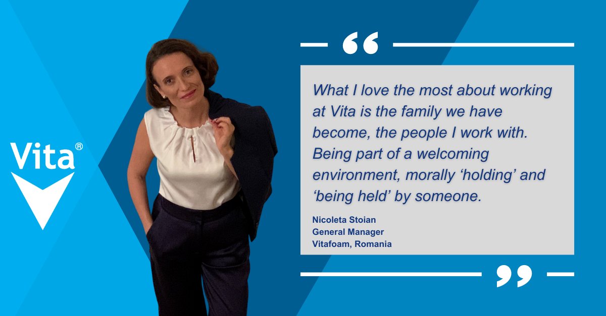 thevitagroup's tweet photo. On #IWD we celebrate the women of Vita. Nicoleta Stoian, our General Manager at Vitafoam, Romania, explains what she loves most about working at Vita.
#VitaPeople #VitaValues #EnhancingEveryday #EverydayLifeAtVita https://t.co/gYT4k6blKQ
