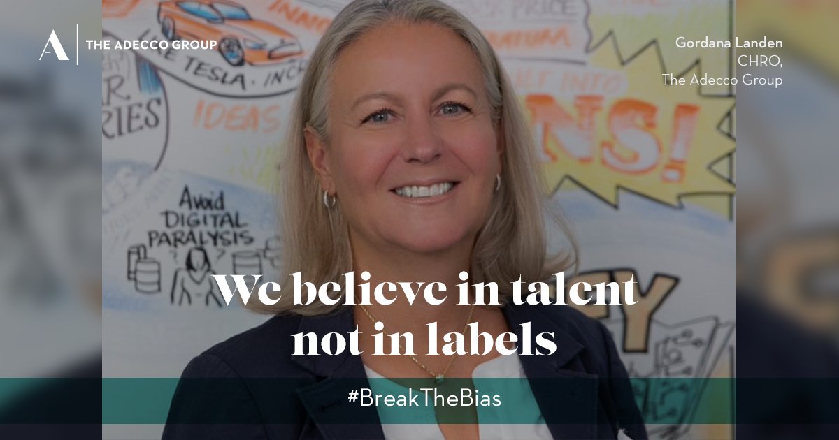 AdeccoCanada's tweet photo. Let’s #BreakTheBias today &amp; every day. At Adecco, we believe in talent, not labels. As a member of Paradigm for Parity, our aim is to achieve gender parity in leadership roles by 2030. Click here 👉https://t.co/wsx7Hm7xJJ 
#IWD #TalentWithoutLabels #BreakTheBias https://t.co/bZSUFm2olm