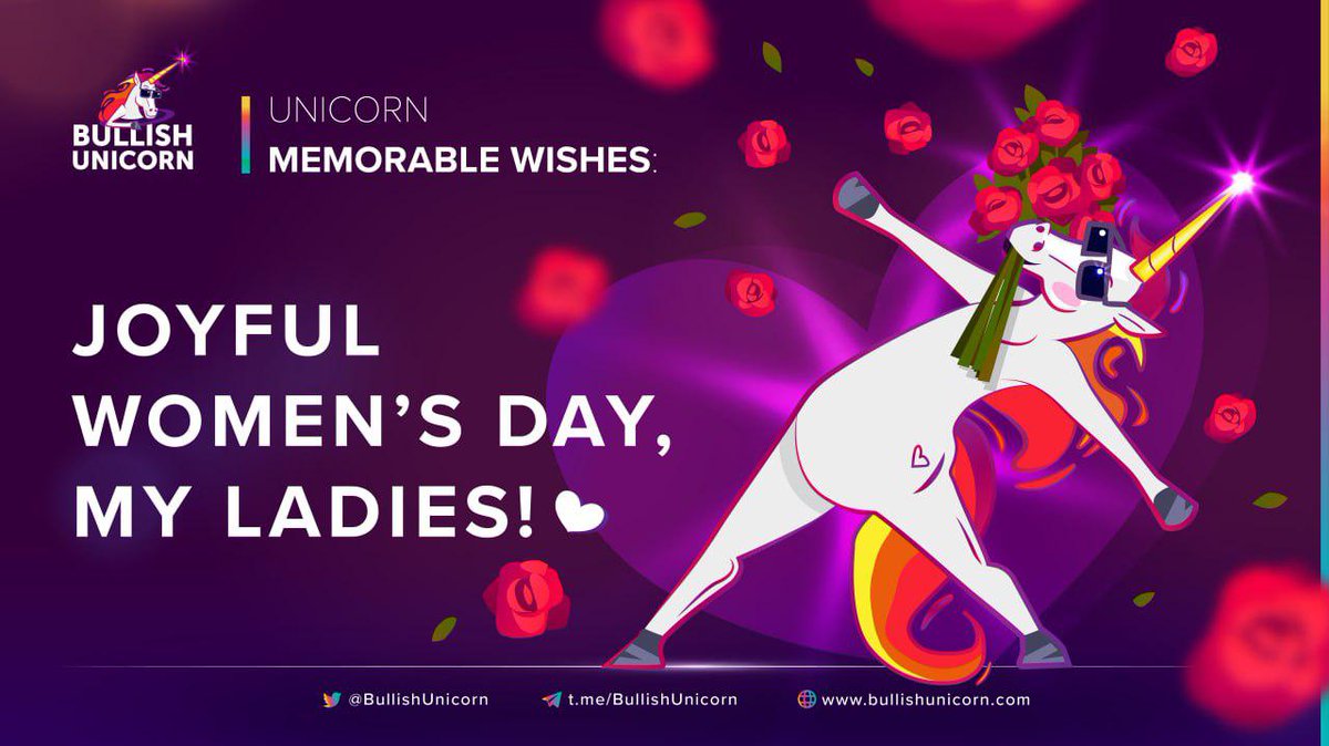 BullishUnicornA's tweet photo. 🙌 Happy International Women's Day! Today, we thank you for all that you do!

From, the team at BU 💜 

#WomensDay #BullishUnicorn https://t.co/nBHvjcdB67