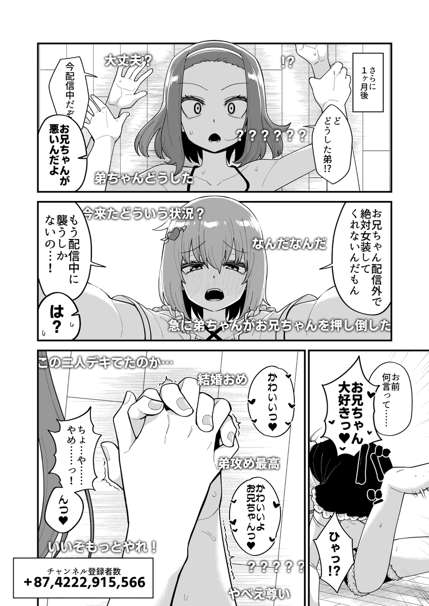 弟に女装配信をさせる漫画 