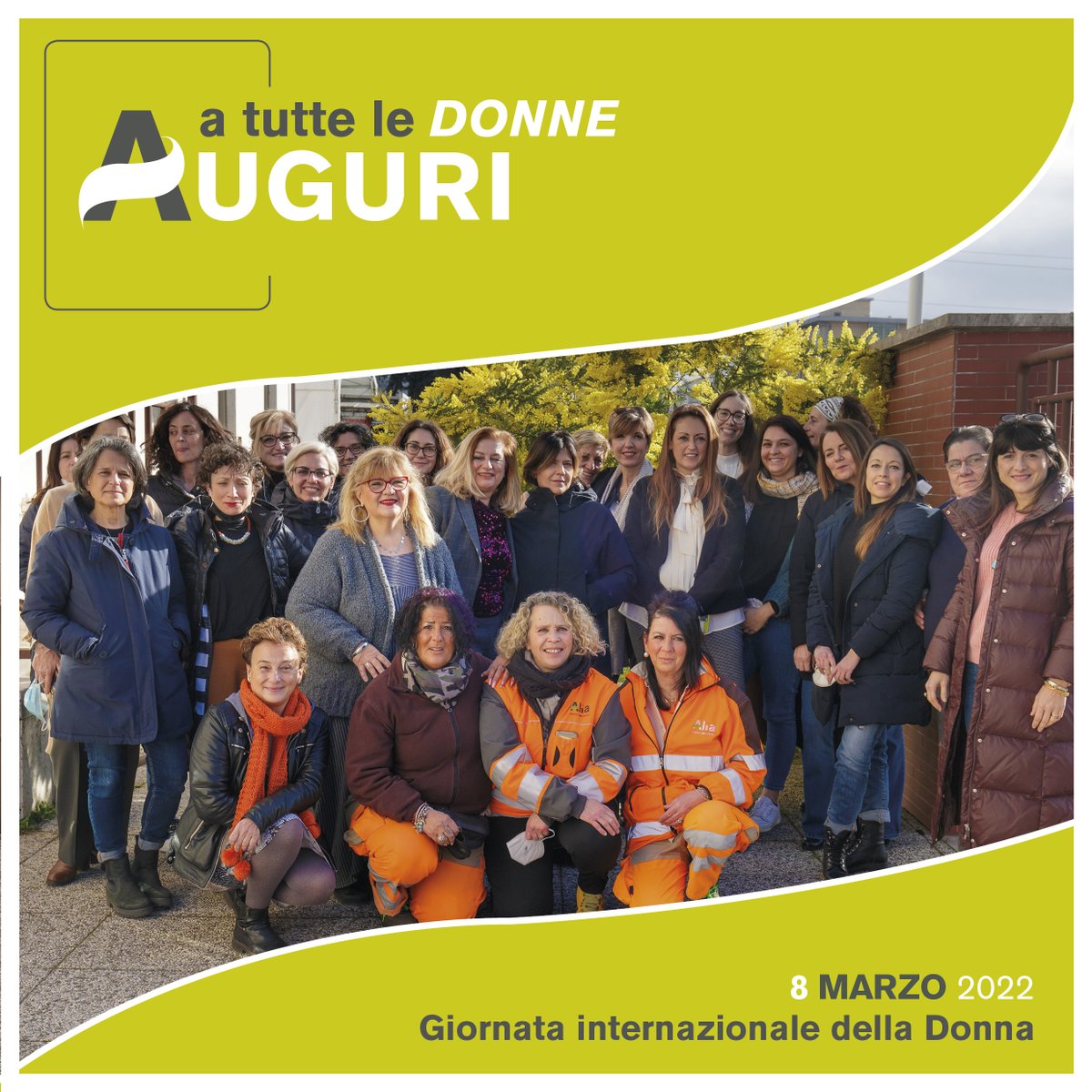 ✅ Buon 8 marzo a tutte le donne. E un ringraziamento speciale a quelle di <a href="/AliaServizi/">Alia Servizi Ambientali SpA</a> per il loro impegno quotidiano a favore dell’ambiente e del decoro dei nostri territori. #8marzotuttiigiorni