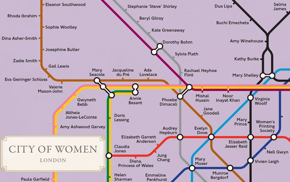 LolaOkolosie's tweet photo. Really proud to have been a small part of City of Women London, a fantastic project that reimagines the Tube map, put together by @renireni, @EmmaWatson, &amp; Rebecca Solnit. Created in partnership with @TfL @haymarketbooks @CASAUCL @WOWisGlobal. Learn more: https://t.co/o5QKIMKzIl https://t.co/vmvzHVjmCI