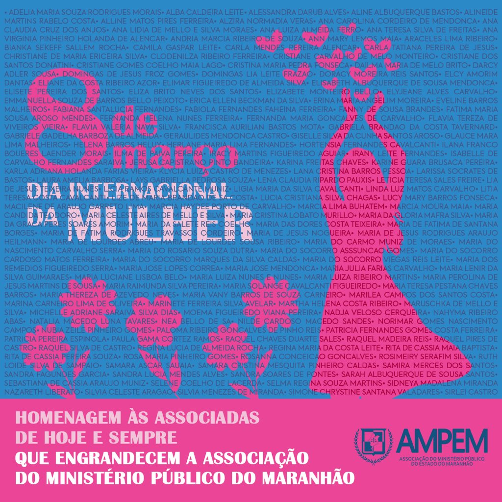 ampem_ma's tweet photo. Feliz dia das Mulheres em especial as nossas associadas, promotoras, procuradoras e pensionistas, que engrandecem a nossa associação com muito trabalho, força, coragem, presteza e beleza! 💪🌹

#DiaInternacionaldaMulher #Procuradoras #Promotoras #AMPEM https://t.co/S58n30faMH