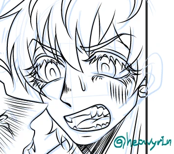 無心に描くと睫毛が凄い事になる。 