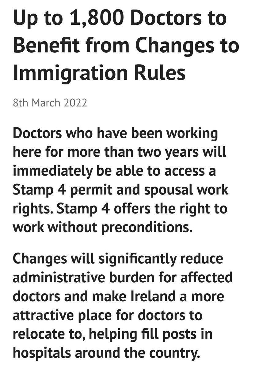LiqaDr's tweet photo. I have great news to break❗
A hurdle that has been preventing International doctors and their families to make Ireland home and their spouses to work has finally been striked out.
Thank you so much Ireland 🇮🇪 for your support on #FastAccessStamp4 
1/
https://t.co/f3GtoLX25r https://t.co/GNKY1thMrp