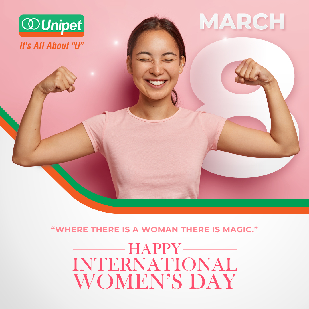 UnipetGroup's tweet photo. Gender Equality TODAY for a sustainable TOMORROW!
.
Wishing you all a Happy International Women's Day as we continue to make strides towards equality for all across gender barriers. We at Unipet stand with U because we believe "Where there is a woman, there is magic."
.
.
#Intern https://t.co/C2qQcWpCOY
