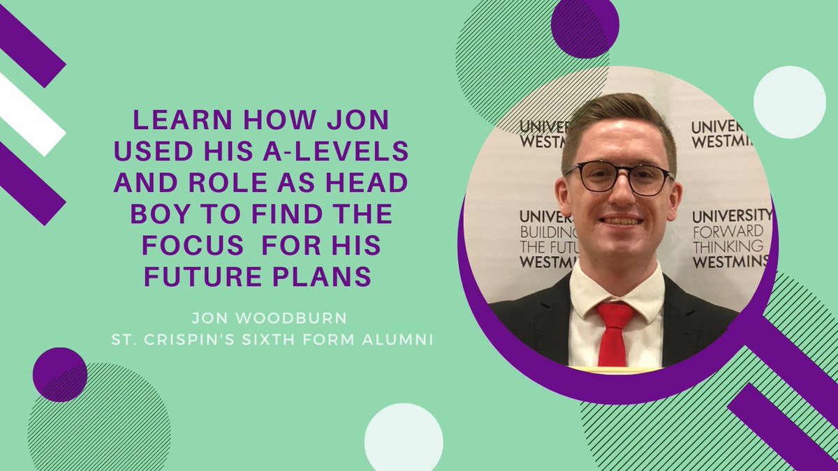 As part of <a href="/CareersWeek/">National Careers Week</a> we've interviewed some of our alumni about their careers path since leaving Sixth Form.  Today we hear from Jon who choose a career in politics, read about his journey here:  crispins.co.uk/jon-woodburn-2/ #ncw2022