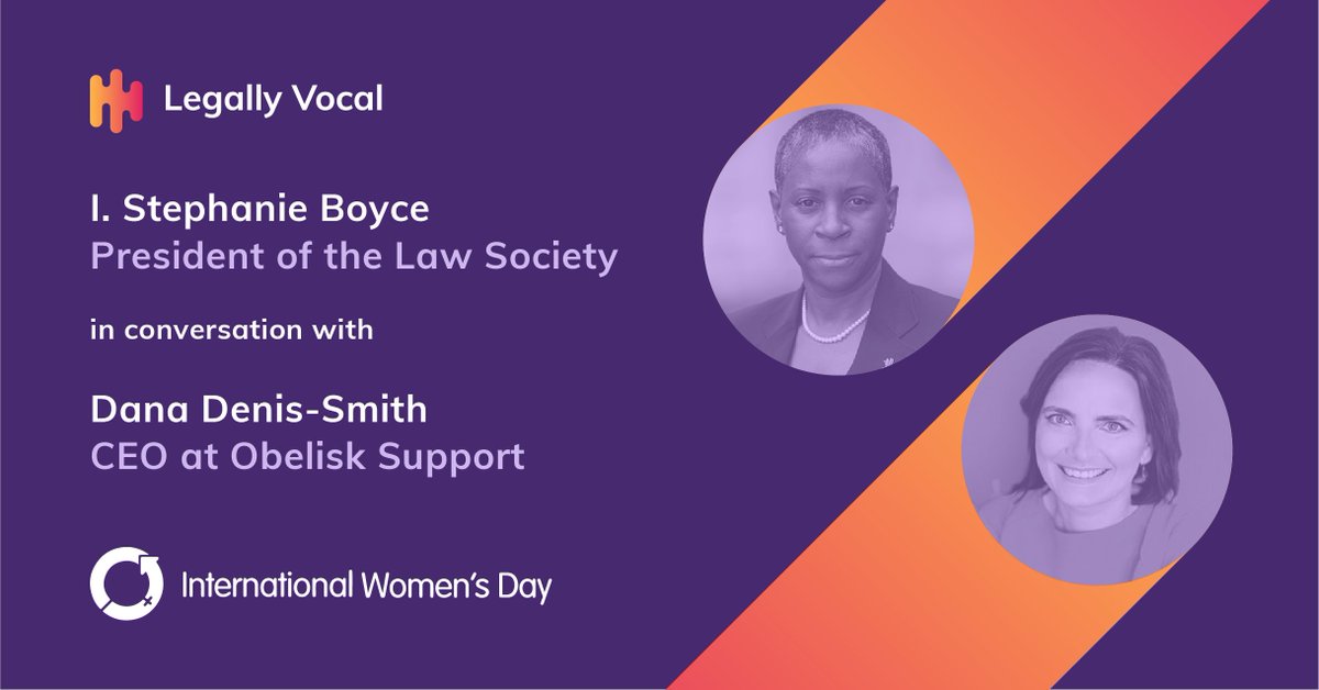 LegallyVocal's tweet photo. Happy International Women's Day! 

To celebrate #IWD2022, our guest host @IStephanieBoyc1 chats to @ddenissmith, CEO of @ObeliskSupport, who most definitely embodies this year's theme #breakthebias. 

Listen now and find out why: https://t.co/bNlxIZaO2r https://t.co/fKfnozg6VE